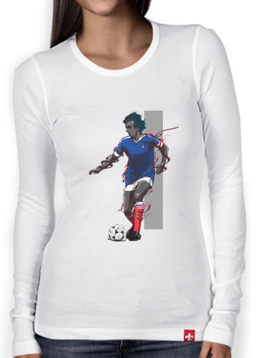 T-Shirt femme manche longue Football Legends: Michel Platini - France