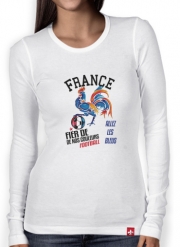 T-Shirt femme manche longue France Football Coq Sportif Fier de nos couleurs Allez les bleus