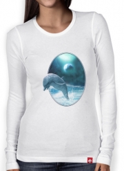 T-Shirt femme manche longue Freedom Of Dolphins