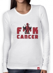T-Shirt femme manche longue Fuck Cancer With Deadpool