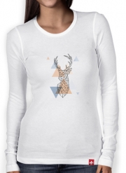 T-Shirt femme manche longue Geometric head of the deer