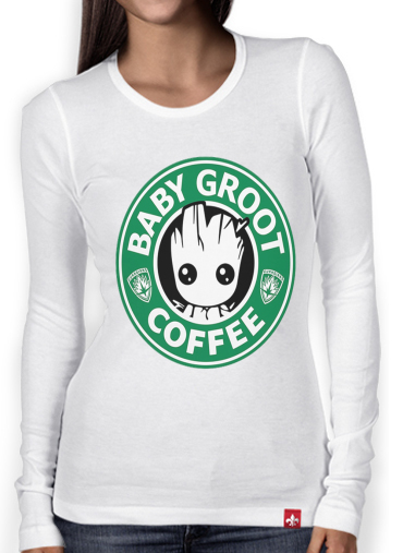 T-Shirt femme manche longue Groot Coffee