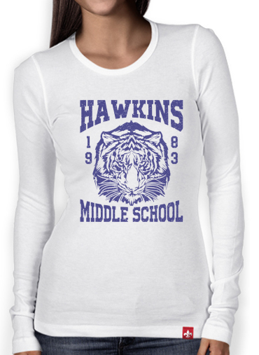 T-Shirt femme manche longue Hawkins Middle School University