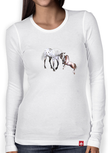 T-Shirt femme manche longue Amour cheval pour toujous