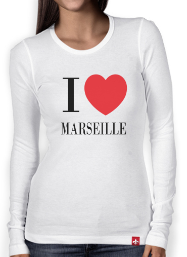 T-Shirt femme manche longue I love Marseille