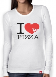 T-Shirt femme manche longue I love Pizza