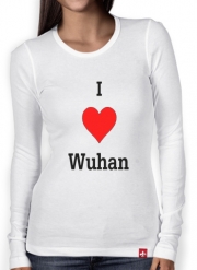 T-Shirt femme manche longue I love Wuhan Coronavirus