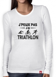 T-Shirt femme manche longue Je peux pas j ai Triathlon