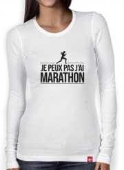 T-Shirt femme manche longue Je peux pas j'ai marathon