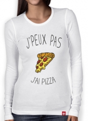 T-Shirt femme manche longue Je peux pas j'ai pizza
