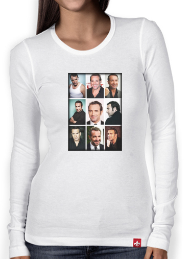 T-Shirt femme manche longue Jean Dujardin collage