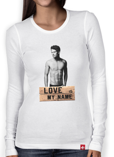 T-Shirt femme manche longue Jeremy Irvine Love is my name