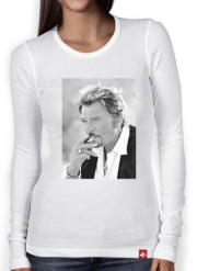 T-Shirt femme manche longue johnny hallyday Smoke Cigare Hommage