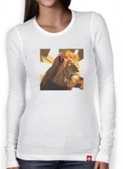 T-Shirt femme manche longue Lion Geometric Brown