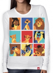 T-Shirt femme manche longue Lion pop