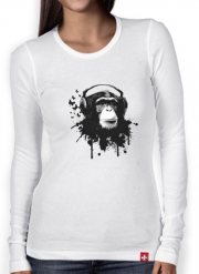T-Shirt femme manche longue Monkey Business - White