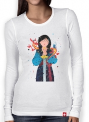 T-Shirt femme manche longue Mulan Princess Watercolor Decor