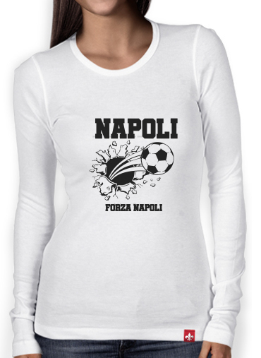 T-Shirt femme manche longue Naples Football Domicile