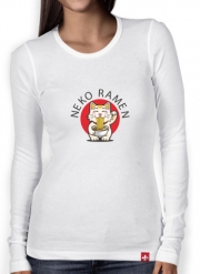 T-Shirt femme manche longue Neko Ramen Cat