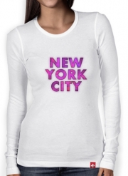 T-Shirt femme manche longue New York City Broadway - Couleur rose 