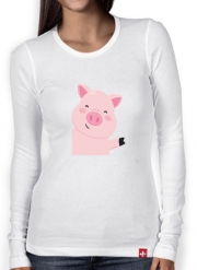 T-Shirt femme manche longue Cochon souriant