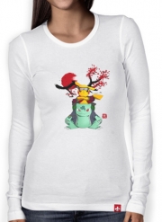 T-Shirt femme manche longue Pikachu Bulbasaur Naruto