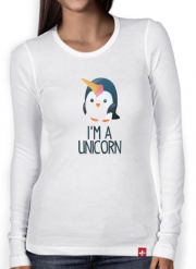 T-Shirt femme manche longue Pingouin wants to be unicorn