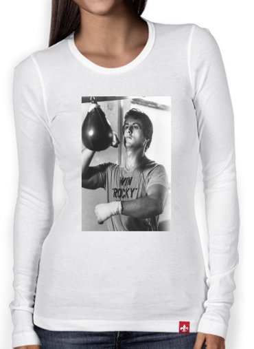 T-Shirt femme manche longue Rocky Balboa Entraînement Punching-ball