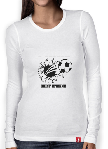 T-Shirt femme manche longue Saint Etienne Maillot Football