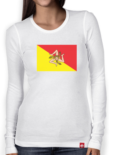 T-Shirt femme manche longue Sicile Flag