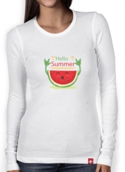 T-Shirt femme manche longue Summer pattern with watermelon