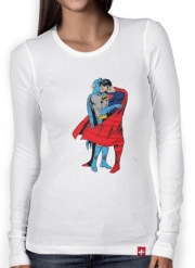 T-Shirt femme manche longue Superman And Batman Kissing For Equality