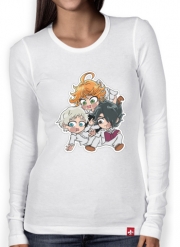 T-Shirt femme manche longue The Promised Neverland - Emma, Ray, Norman Chibi