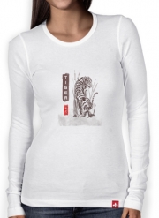 T-Shirt femme manche longue Tiger Japan Watercolor Art