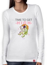 T-Shirt femme manche longue Time to get high WEED
