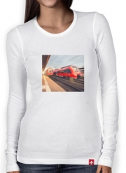 T-Shirt femme manche longue Train rouge a grande vitesse