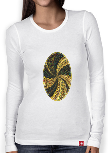 T-Shirt femme manche longue Twirl and Twist black and gold