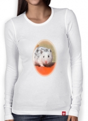 T-Shirt femme manche longue Hamster dalmatien blanc tacheté de noir