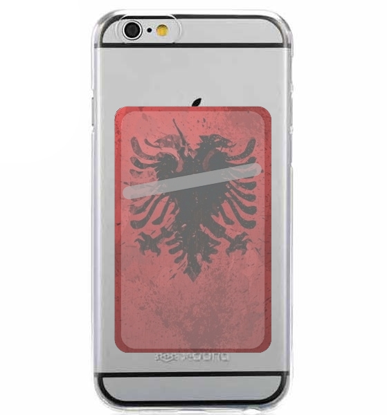 Porte Carte adhésif pour smartphone Albanie Painting Flag