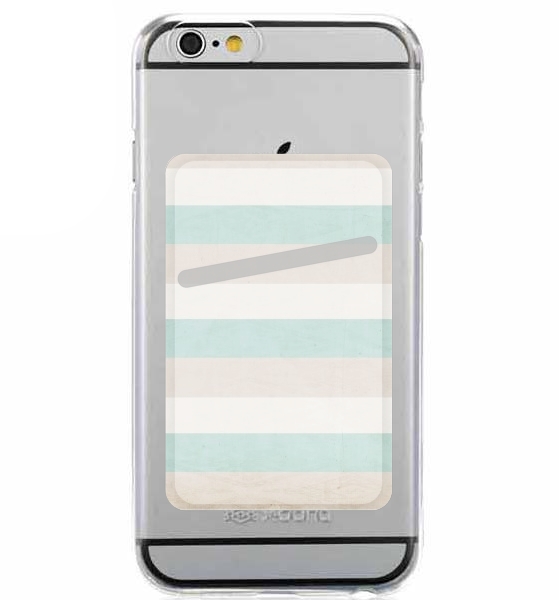 Porte Carte adhésif pour smartphone aqua and sand stripes