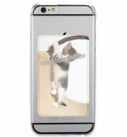 Porte Carte adhésif pour smartphone Bébé chat, mignon chaton escalade