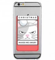 Porte Carte adhésif pour smartphone Christmas makes me Angry cat