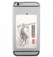 Porte Carte adhésif pour smartphone Deer Japan watercolor art