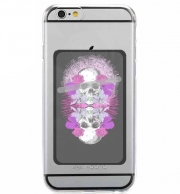 Porte Carte adhésif pour smartphone Flowers Skull