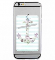Porte Carte adhésif pour smartphone Floral Anchor in mint