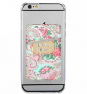 Porte Carte adhésif pour smartphone Floral Old Tissue - Je t'aime Mamie