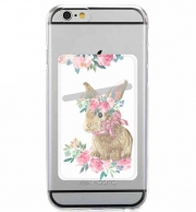 Porte Carte adhésif pour smartphone Flower Friends bunny Lace Lapin