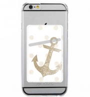 Porte Carte adhésif pour smartphone Glitter Anchor and dots in gold