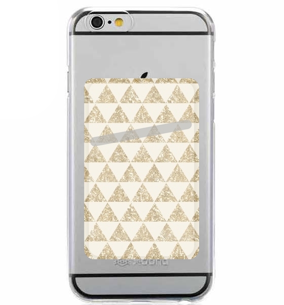 Porte Carte adhésif pour smartphone Glitter Triangles in Gold