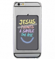 Porte Carte adhésif pour smartphone Jesus paints a smile in me Bible